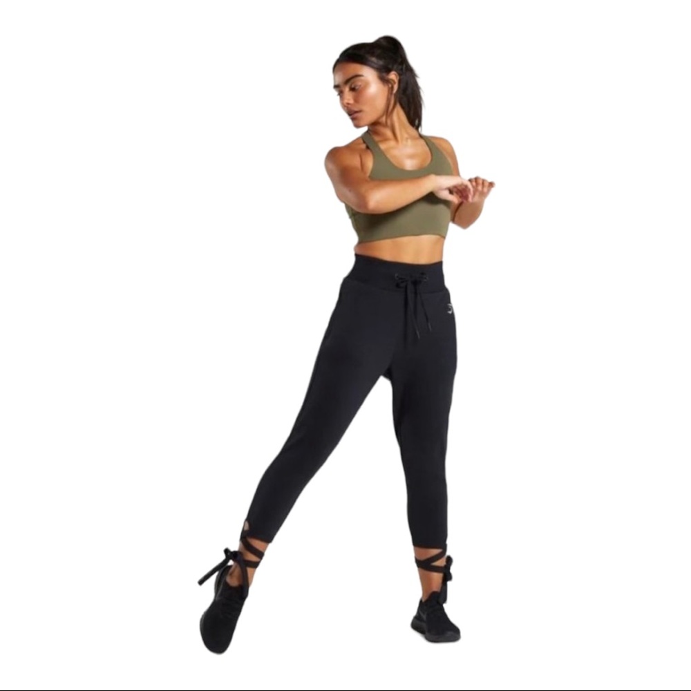 Gymshark ark Women's  high waisted wrap ankle joggers black Size XS - Picture 2 of 10